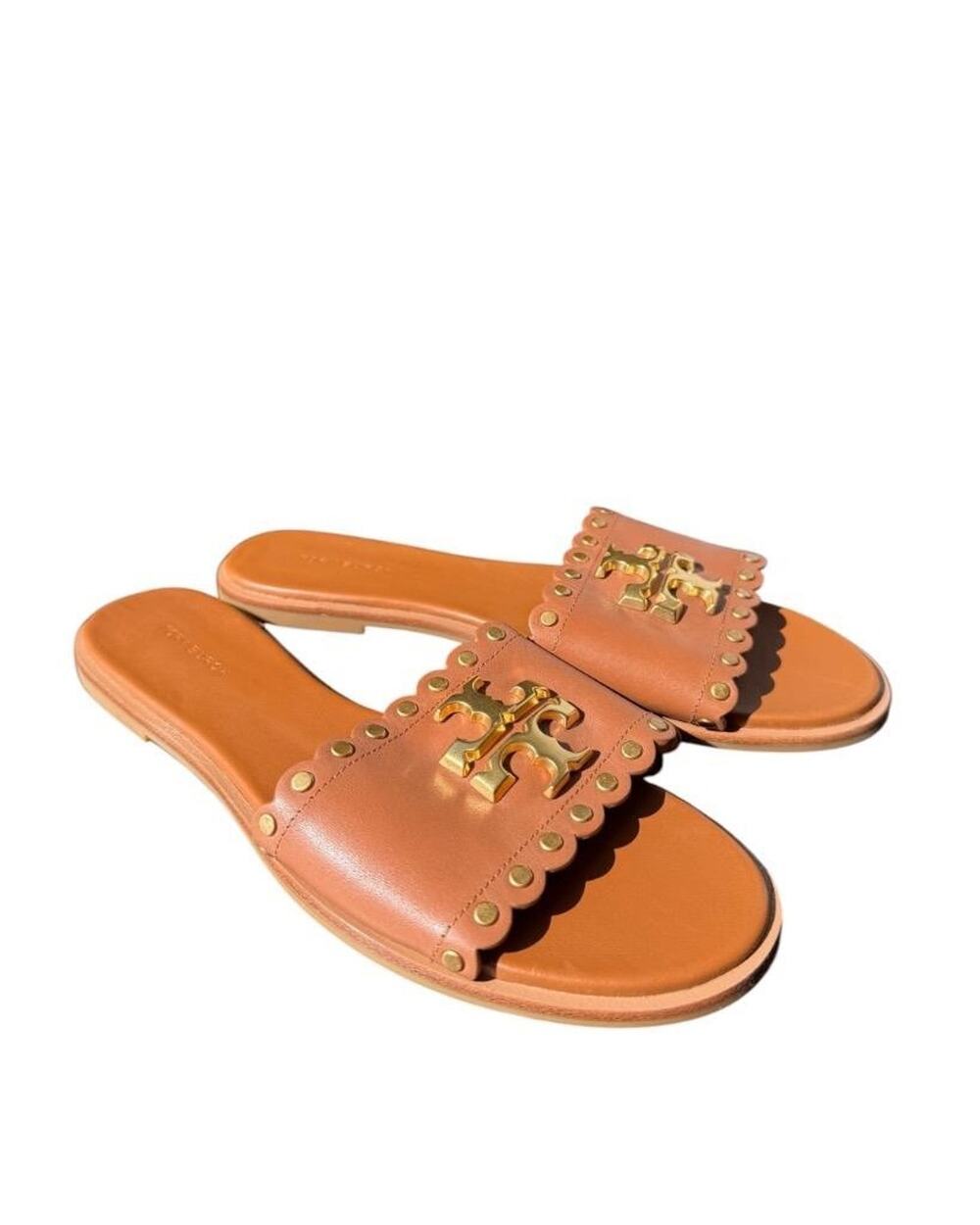 Tory Burch Everly Brown Leather Slide Sandal Women size 9.5